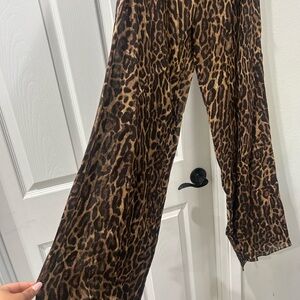 Ralph Lauren Leopard Print Wide Leg Pants